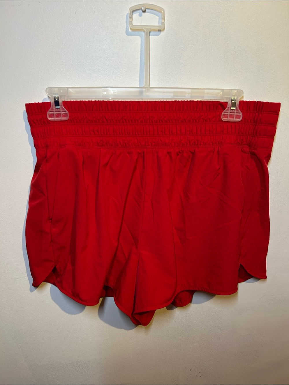 Old Navy Red Smocked Waist Athletic Shorts